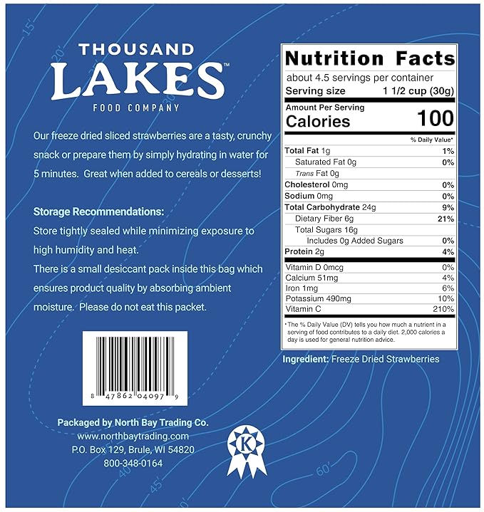 Thousand Lakes Freeze Dried Fruit Bulk Bundle | 100% Strawberries Blueberries and Bananas