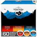 Roast Ridge Single Serve Coffee Pods for Keurig K-Cup Brewers Variety Pack Medium/Light Roast 60 Count (20 each: Breakfast Blend Donut Shop Colombian)