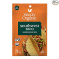 Simply Organic Southwest Taco Seasoning Mix Gluten Free Certified Organic Kosher Pure Flavor for Tacos Stir-Fries Mexican Dishes and More | 1.13 Ounce (Pack of 12)