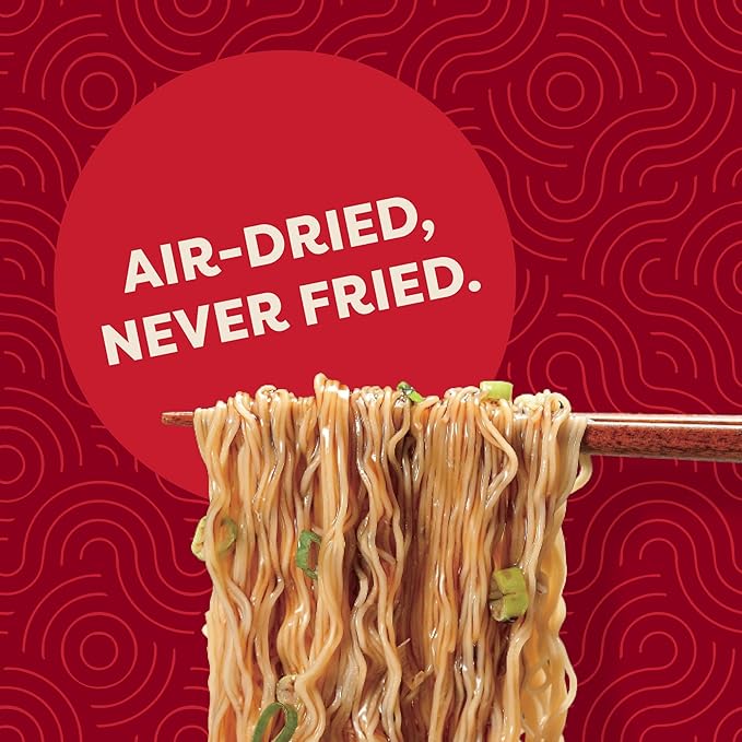 A-Sha Healthy Ramen Noodles - Original Sauce Pack Included Premium Air Dried Instant Noodles - 24 Packs 3.35oz each