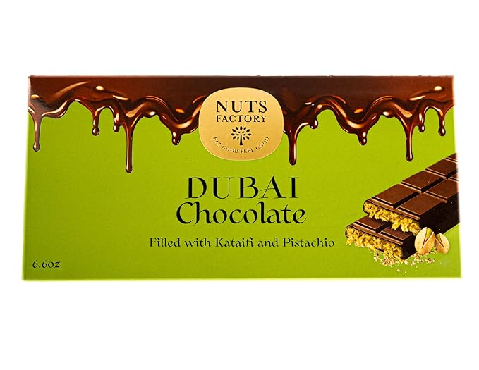 Nuts Factory – Dubai Milk Chocolate Bars – Pistachio &amp Kataifi – Pack of 2