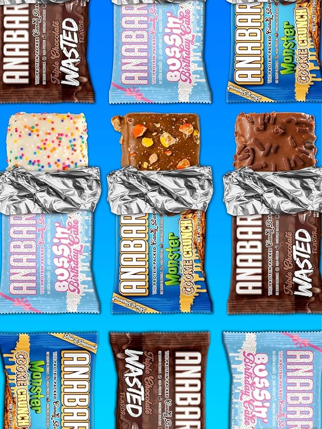 Anabar Protein Bar The Protein-Packed Candy Bar Amazing Tasting Protein Bar No Sugar Alcohols High Protein Amazingly Delicious (12 Bars Milk Chocolate Monster Cookie Crunch)