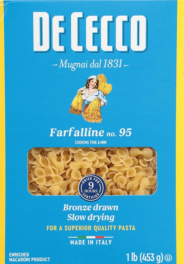 De Cecco Pasta No.95 Made in Italy High in Proteing &amp Iron Bronze die Farfalline 80 Oz Pack of 5