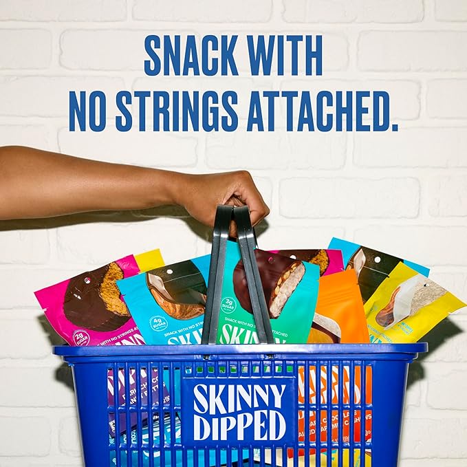 SkinnyDipped Dark Chocolate Peanut Butter Cups 2g Sugar per Cup Keto Friendly Low Carb Gluten Free 3.2oz 4 Pack (24 Cups Total)