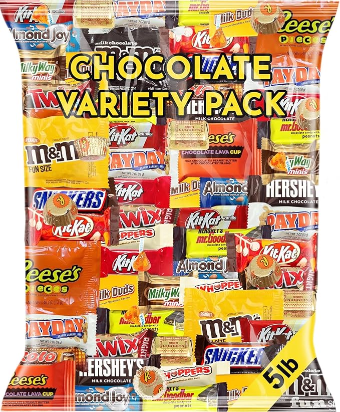 Easter Assorted Chocolate Candy Variety Pack 5 lb – Bulk Individually Wrapped Chocolates for Easter Baskets Easter Egg Fillers Parties &amp Gifting – Premium Mix for All Occasions