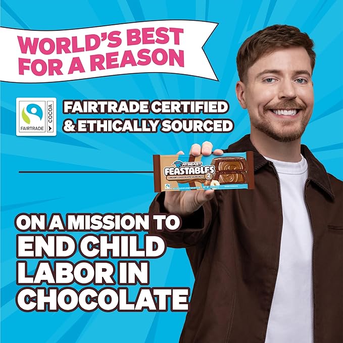 MrBeast Feastables Hazelnut Cups 24 Count Milk Chocolate with Creamy Hazelnut Filling 2-Cup Packs Fairtrade Cocoa