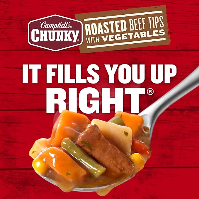 Campbell’s Chunky Soup Roast Beef Tips With Vegetables Soup 18.8 Oz Can (Case of 12)