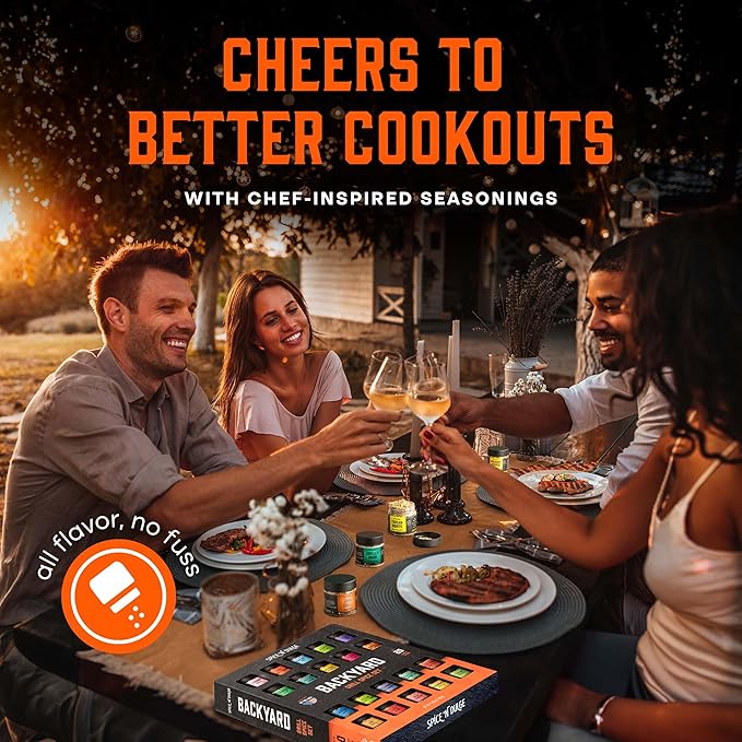 Grilling Spice Set Grill Seasoning Gifts 20 Unique Spices and Seasonings Jars Gift Set BBQ Gifts For Men Dad Husband Father Flavors Like Chili Cajun Garlic Steak Rub Herbs Blend and More
