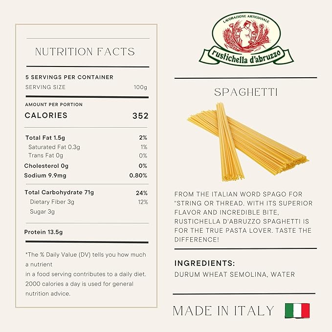 Rustichella D'Abruzzo Spaghetti 500g (Pack of 2)