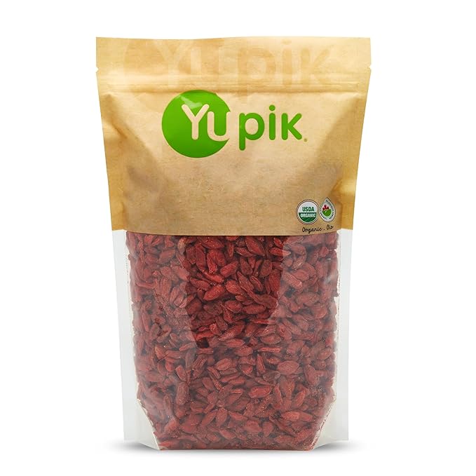 Yupik Organic Dried Goji Berries 2.2 lb (35.2 oz) Gluten-Free Non-GMO Vegan Dried Fruits Wolfberries Sulphite-Free Superfood High in Vitamin A &amp C Source of Fiber Ideal for Baking