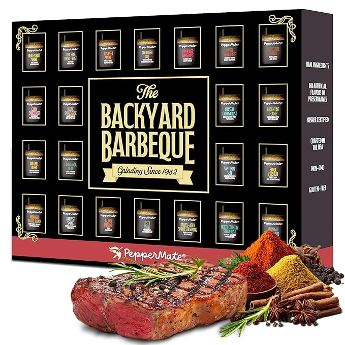 Ultimate 22-Spice Grilling &amp Cooking Gift Set – Gourmet Chef-Approved All-Natural Non-GMO Rubs &amp Seasonings for BBQ Steak Chicken Seafood – Perfect Holiday Christmas Father’s Day &amp