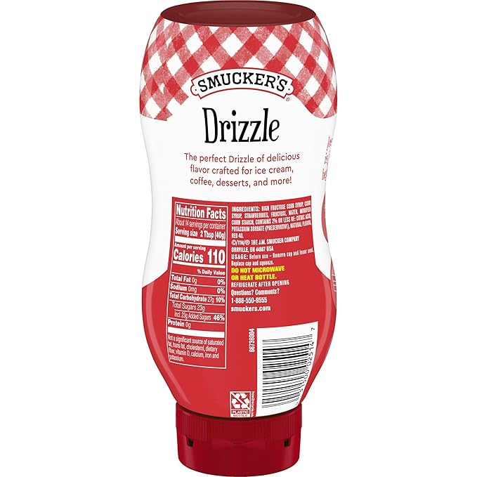 Smucker’s Drizzle Strawberry Flavored Syrup 20 Oz. Squeeze Bottles (Pack of 12)