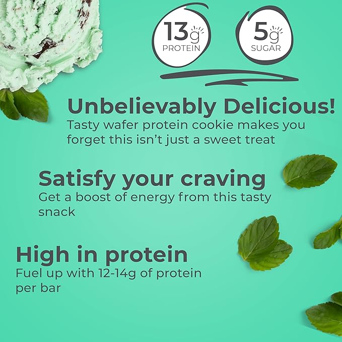Power Crunch Protein Wafer Bars High Protein Snacks Chocolate Mint (12 Count) and Cinnamon Roll (12 Count)