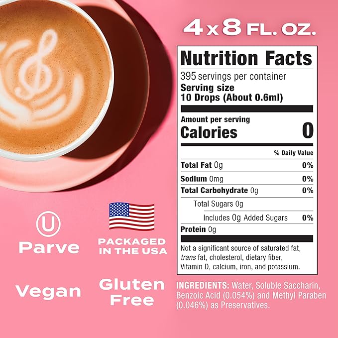 Sweet'N Low Zero Calorie No Added Flavors or Erythritol 8-Ounce Bottle (Pack of 4) Straberry Liquid Sweetener