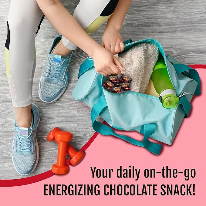 Driving Energy - Caffeinated Energy Bite Size - Dark Chocolate Berry Fuel with 150mg Caffeine - Long-Lasting for Gym Workout Adults - Great Taste - Low Carb - Healthy Snack - 30 Count