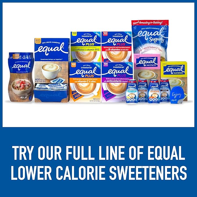 EQUAL Yellow 0 Calorie Sweetener Sucralose Sugar Substitute Zero Calorie Sugar Alternative Sweetener Packets Sugar Alternative Erythritol Free 2000 Ct (Pack of 1)