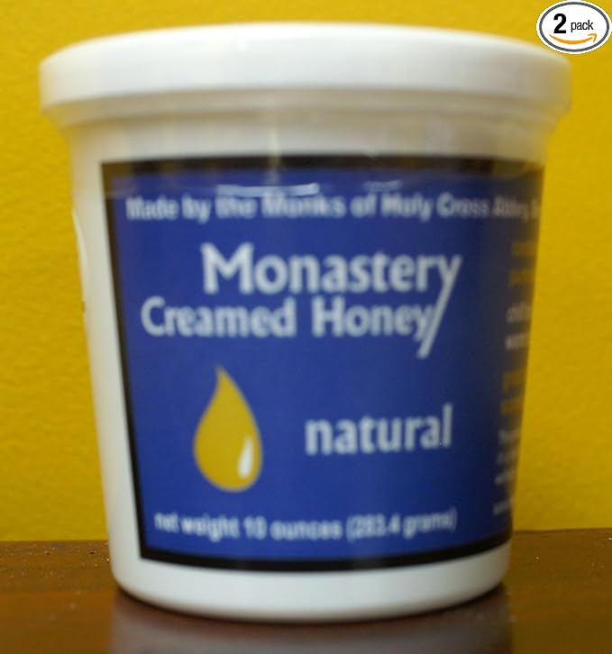 Monastery Creamed Honey - Pure Raw Virginia Honey - 2 Pack (10 oz per container)