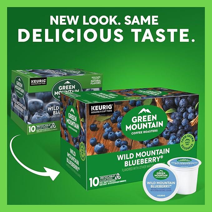 Green Mountain Coffee Roasters Wild Mountain Blueberry Keurig Single-Serve K-Cup pods Light Roast Coffee 60 Count (6 Packs of 10)