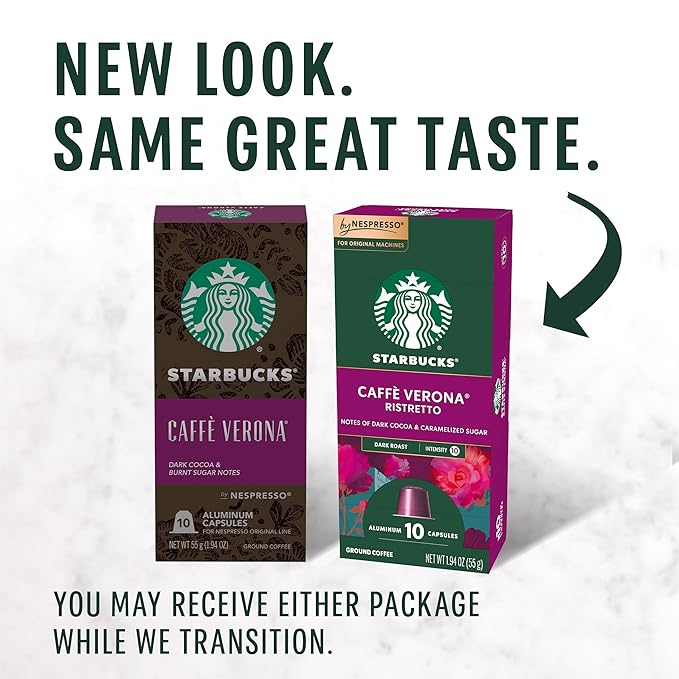 Starbucks by Nespresso Original Line Caffè Verona Dark Roast Coffee 50-count Espresso Pods
