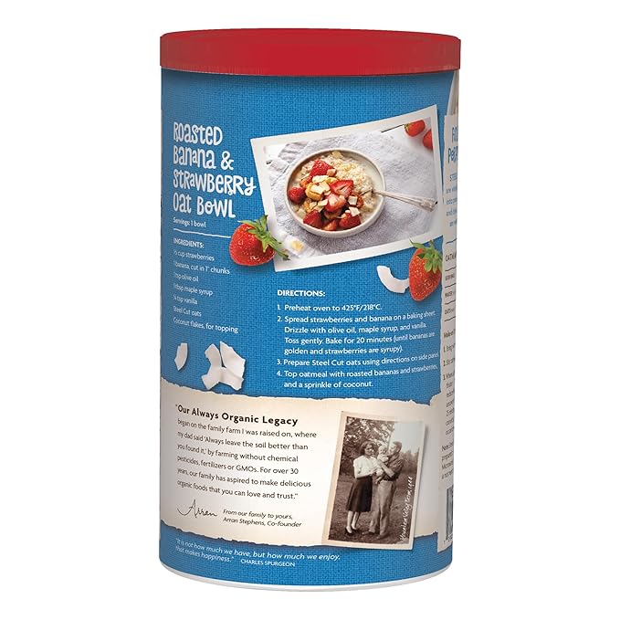 Nature's Path Organic Steel Cut Oats Instant Oatmeal 30 oz (Pack of 6) Non-GMO