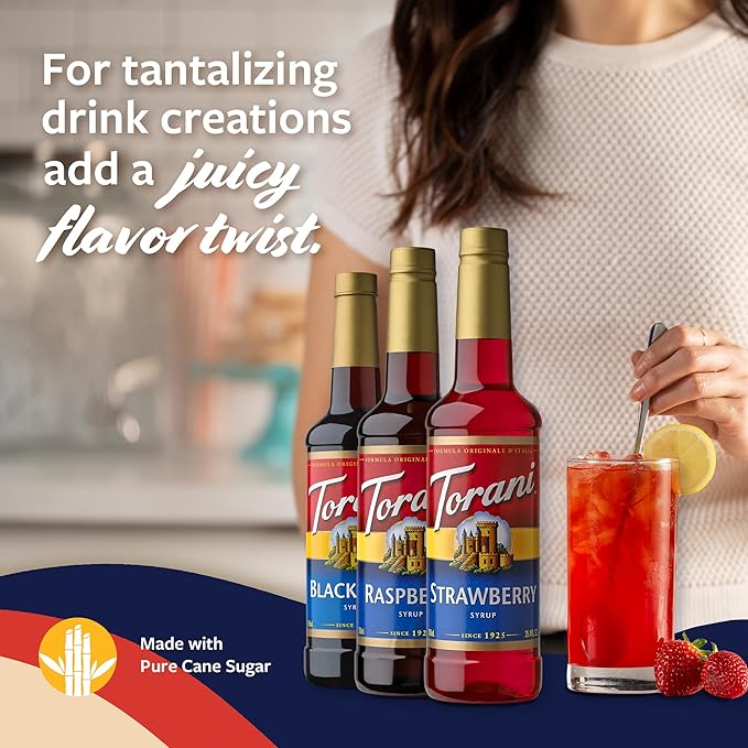 Torani Syrup Berry Lovers Raspberry Strawberry and Blackberry (3 pack)
