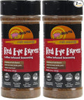 Dizzy Pig Red Eye Express Coffee-Infused Seasoning Rub (8oz Shaker) - Seasons 30+lbs of Food - Hand Made in the USA - MSG Free Gluten Free (Pack of 2)