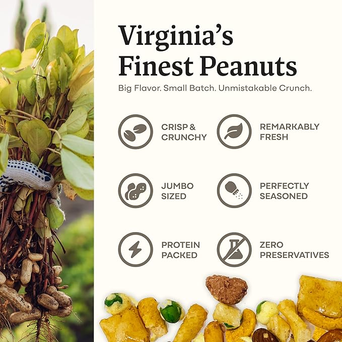 Belmont Peanuts Backyard Party Mix 18 oz (Pack of 1) | Butter Toffee Peanuts Wasabi Peas Cashews Corn &amp Rice Sticks Pecans Pretzels | Simple Ingredients No Preservatives Hand-Seasoned