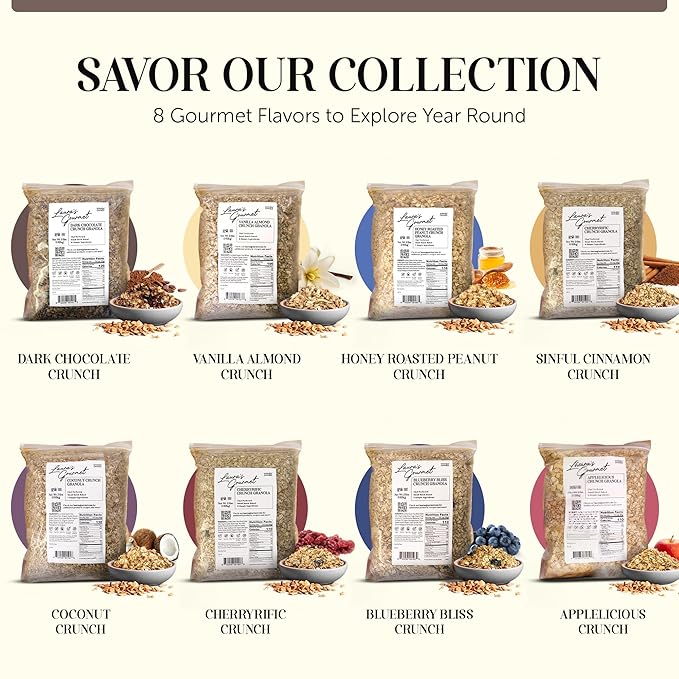 Laura's Gourmet Granola - Dark Chocolate Crunch - Gluten Soy &amp Dairy Free - Organic Agave Bittersweet Chocolate Cocoa Vegan Artisan Chef's Trifecta of Taste Texture &amp Mouthfeel - 2 LB