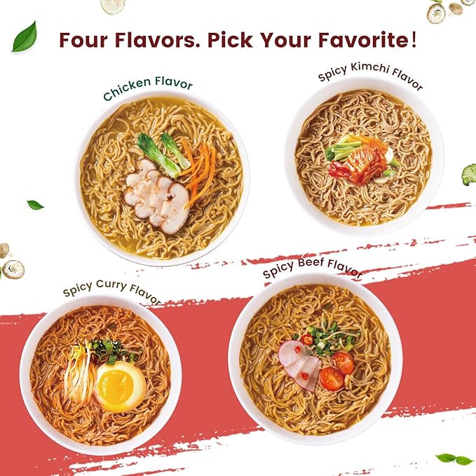 Hethstia High Protein (26g) Ramen Cup Noodles Spicy Beef Flavor 6 Count Plant Based Vegan Noodle Soup Non Fried Low Sugar Low Fat Ready to Eat Healthy Asian Meal &amp Holiday Gift