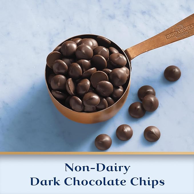 GHIRARDELLI Non-Dairy Dark Chocolate Chips for Baking Premium Baking Chips 10 OZ Bag (6 bags) (Pack of 6)