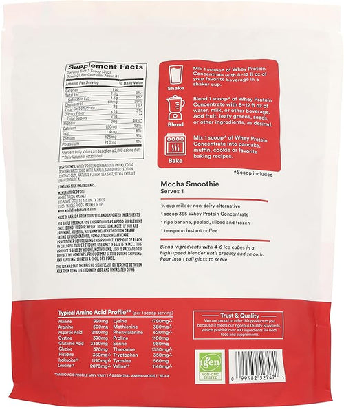365 by Whole Foods Market Chocolate Whey Concentrate Protein Powder 32 Ounce