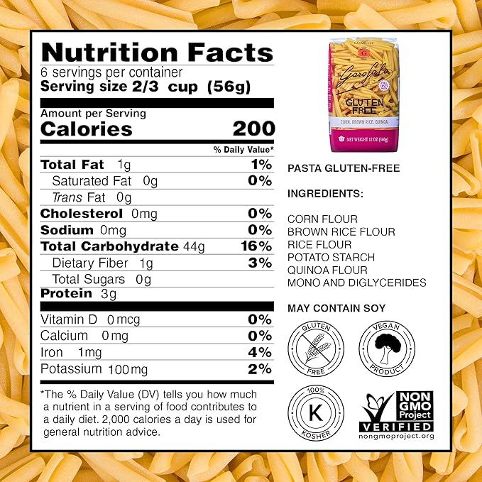 Garofalo - Premium Gluten-Free Casarecce Pasta Italian Made Corn Rice Potato &amp Quinoa Blend Bronze-Drawn Al Dente (6 pack)
