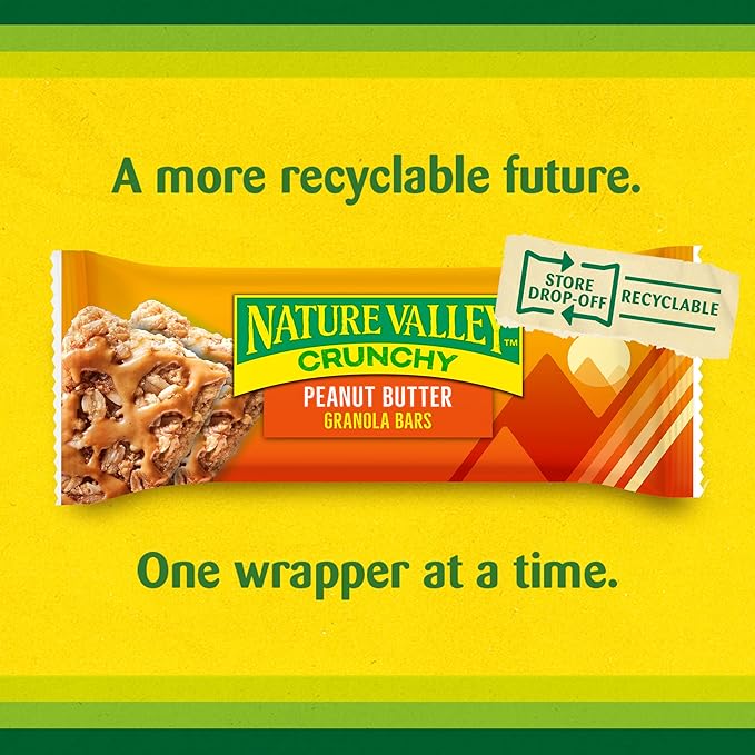 Nature Valley Crunchy Granola Bars Peanut Butter 12 Bars 8.94 OZ (6 Pouches) (Pack of 6)