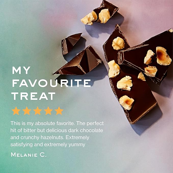 NOMOSU | Organic 72% Dark Chocolate with Hazelnut | 65g | 4 Pack | Sugar Free | USDA Organic | Vegan | Keto &amp Low Carb Friendly | Bold Cacao with Crunchy Hazelnuts | Guilt Free Chocolate