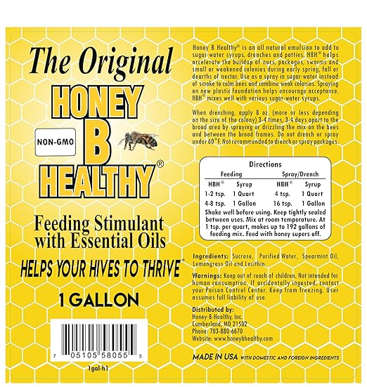 Honey B Healthy® Plus &amp Honey B Healthy® Original 1 Gallon Jug Bundle Immune System Feeding Stimulant with Essential Oils for Bee Health