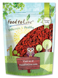 Food to Live Goji Berries 3 Pounds Sun-Dried Large and Juicy Unsweetened Vegan Bulk. High in Iron Vitamins A and C. Fruit Snack. For Baked Goods Tea Smoothie Yogurt Oatmeal