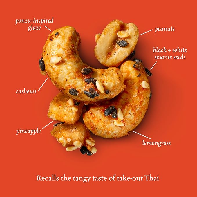 Sahale Snacks Thai Cashews Glazed Mix 4 Ounces (Pack of 6)