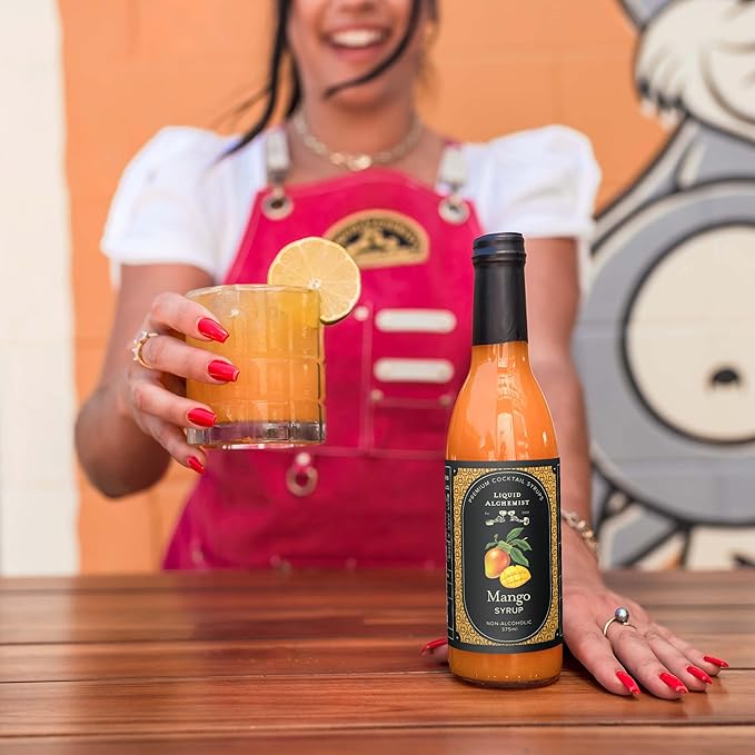 Liquid Alchemist Mango Syrup for Drinks - Real Ingredients Make our Mango Puree for Cocktails the Perfect Margarita Mix - Our Tropical Flavoring Syrup is Non-GMO &amp Vegan (12.7 oz)