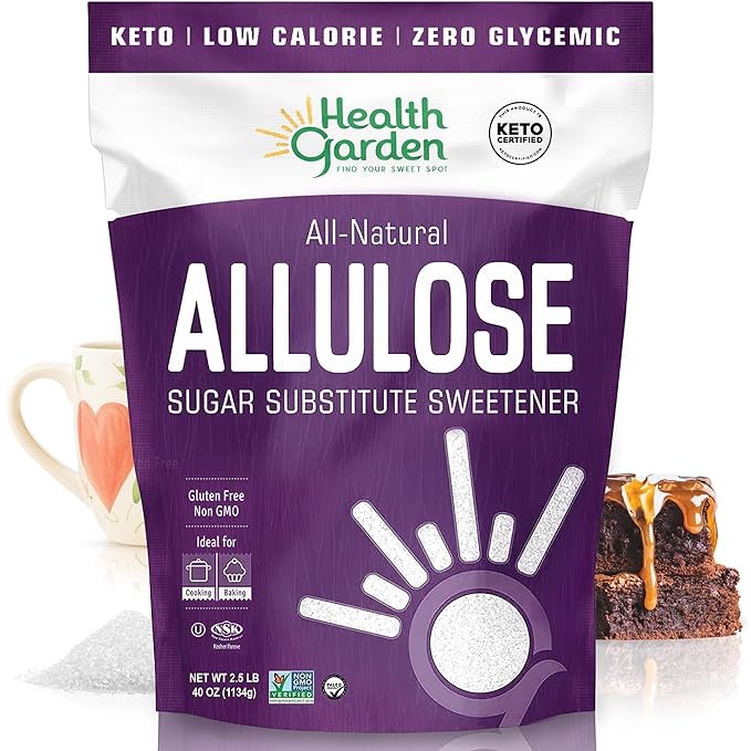 Health Garden Allulose Sweetener Sugar Substitute - 40oz Bag – Allulose Granulated Sugar Substitute Zero Calorie Sweetener for Baking and Coffee Keto Friendly Non-GMO