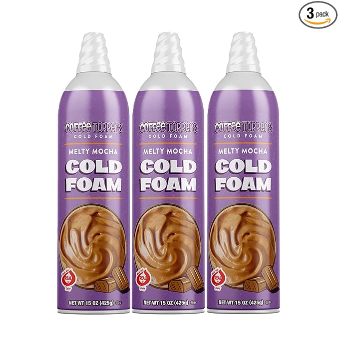 Coffee Toppers Cold Foam Mocha 15 Ounce (Pack of 3) Be Your Own Barista Kosher