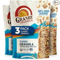 Grandy Organics Classic Granola Certified Organic Granola Cereal Low Sugar - Made with Oats Pumpkin Seeds Walnuts and Cashews 12oz Bags Bulk Pack of 3