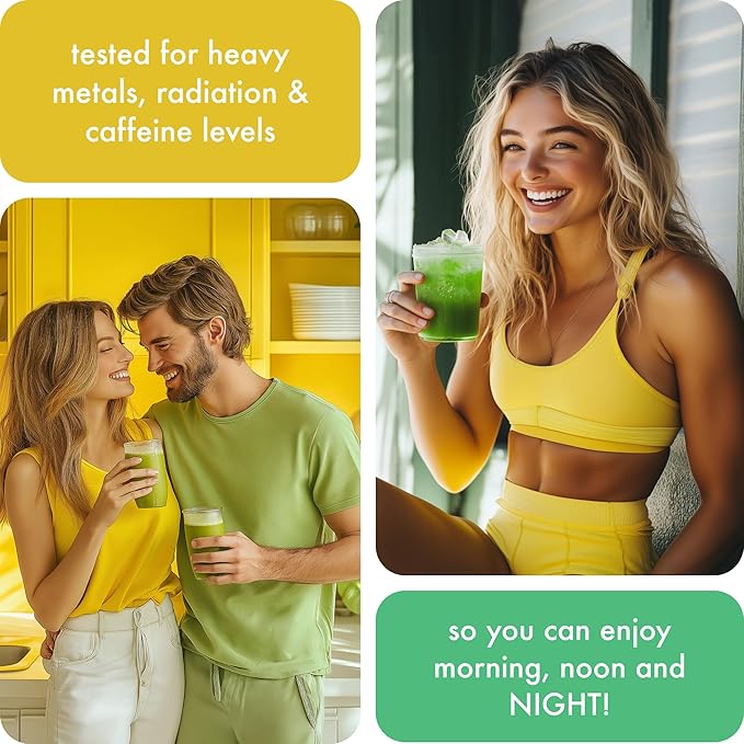 Caff Off Decaf Lemon Matcha Green Tea Powder From Japan – 3.52 oz / 100 g – Ceremonial Grade &amp Sugar-Free – No Fillers or Milk Powders – Naturally Decaffeinated Without Chemicals – Tested for Heav