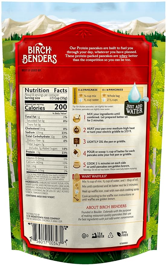 Birch Benders Protein Pancake and Waffle Mix 16 Ounce (Pack of 2)