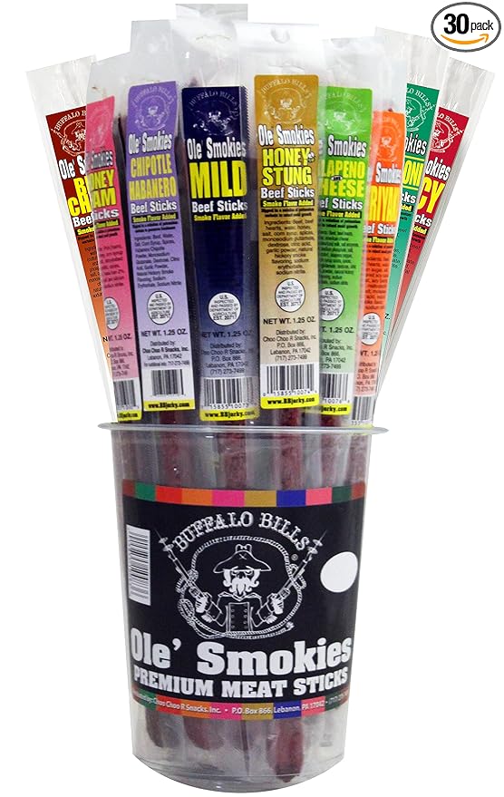 Buffalo Bills 1.25oz Mixed Individually Wrapped 9 Ole' Smokies (30 assorted meat sticks per tub)