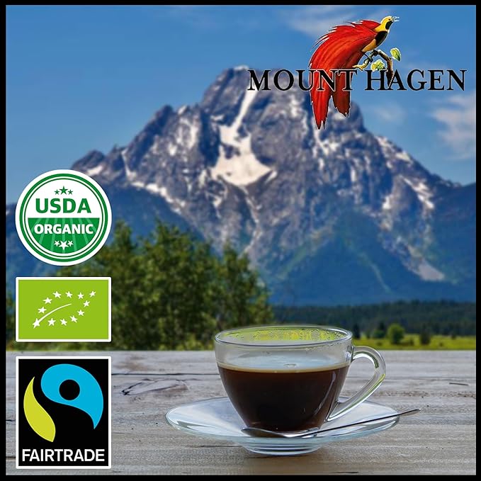 Mount Hagen 25 Count Single Serve Instant Decaf Coffee Packets - 4 Pack | Decaffeinated Organic Medium Roast Arabica Beans | Eco-friendly Fair-Trade [4 x 25 sticks/1.76oz/50g]