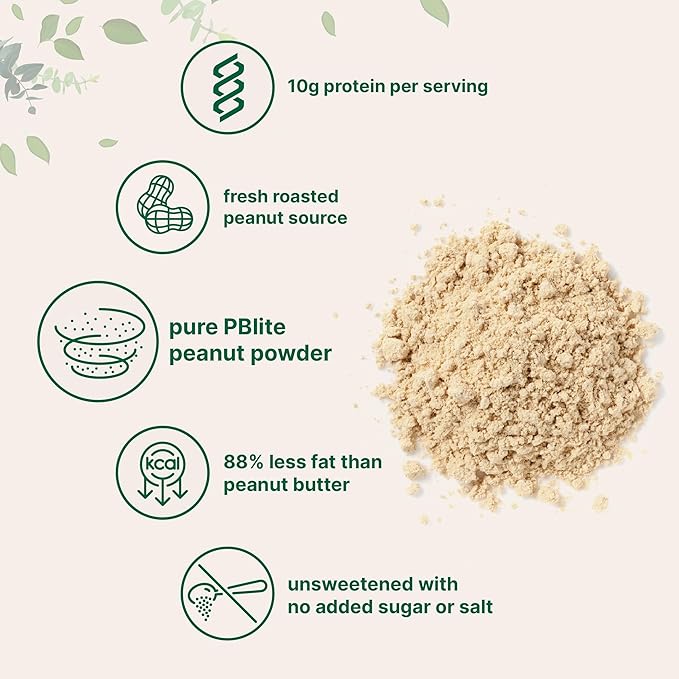 Pure PB Peanut Butter Powder 4lbs (64oz) | 10g Protein &amp 88% Less Fat | No Added Sugar or Salt from Natural Fresh Roasted Peanuts | Mixes Easily for Peanut Butter Spread &amp Protein Powder | No