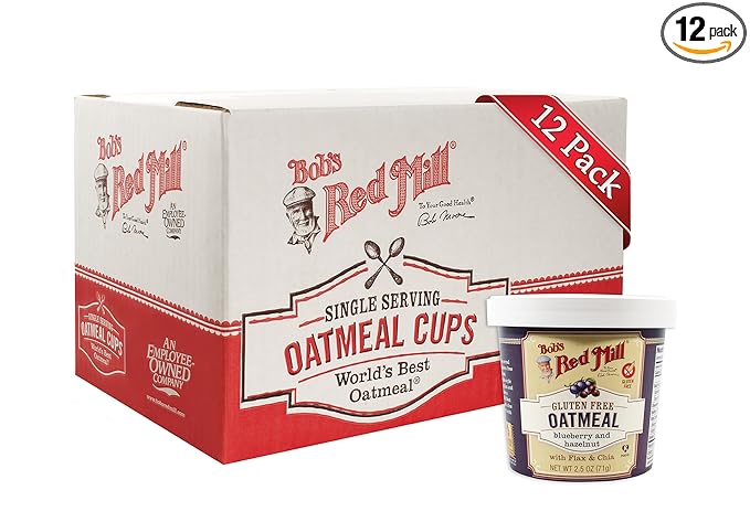 Bobs Red Mill Blueberry Hazelnut Oatmeal Cup 2.5 Ounce (Pack of 12)