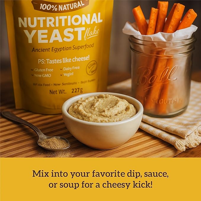 Non Fortified Nutritional Yeast Flakes Whole Foods Based Protein Powder Vegan Gluten Free Vitamins B Beta-glucans and All 18 Amino Acids (24 oz.)