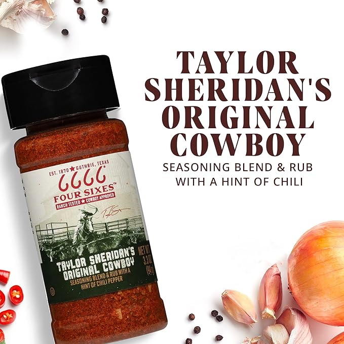 6666 Four Sixes Taylor Sheridan's Original Cowboy Seasoning 6 Ounce (Pack of 6)