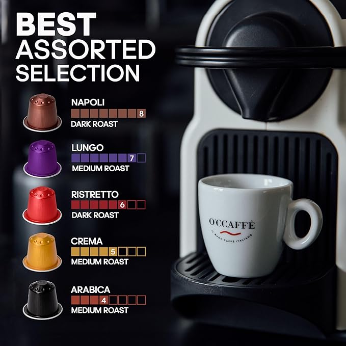 Occaffe Variety Pack Espresso Pods - by CAPSUCUP SELECTION 100 Selection Espresso Capsules compatible with Nespresso Machines